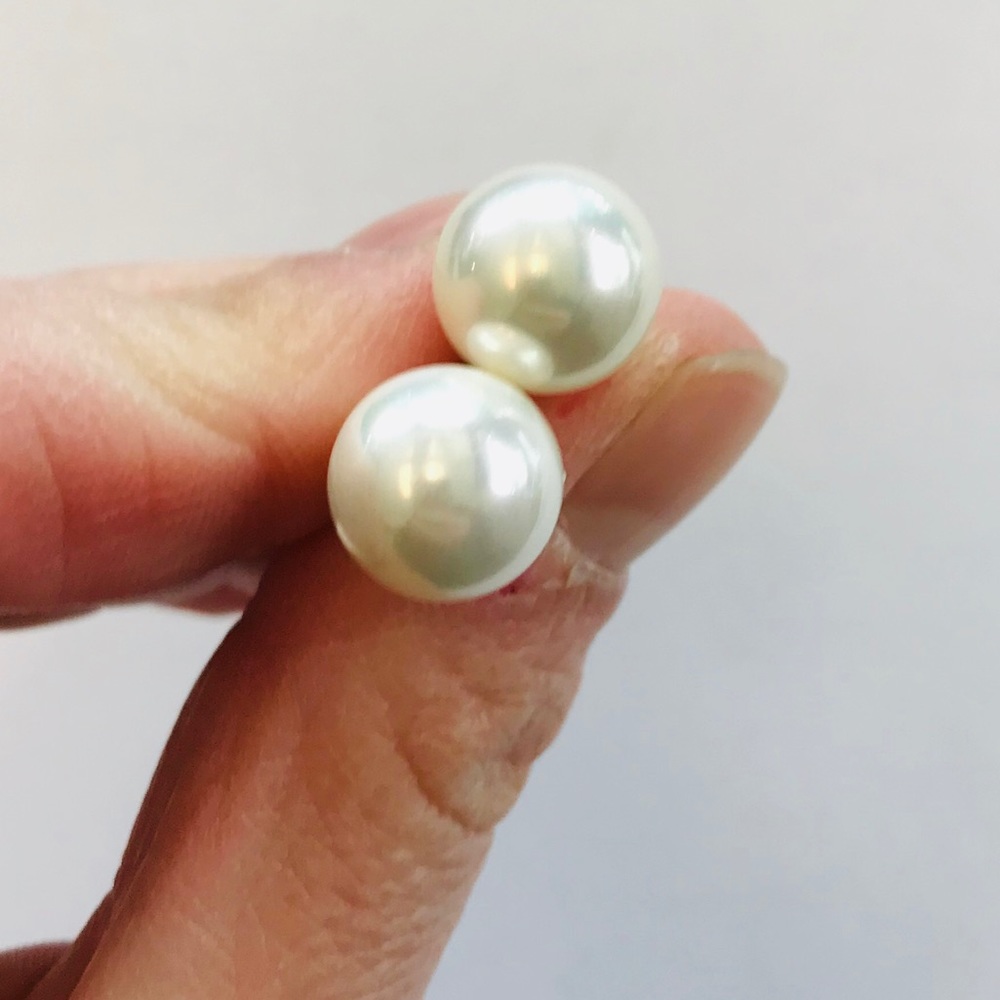 Faux Large Pearl Earrings
